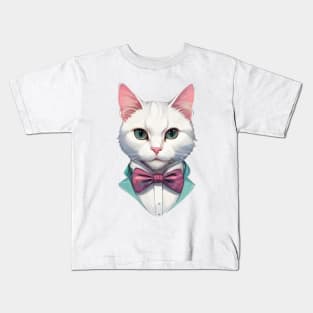 Fancy Cat with Bowtie no.13 Kids T-Shirt